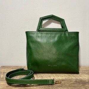 Anna Paola Italian Leather Bag in Emerald